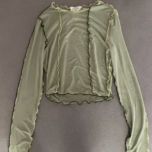 12th Tribe mesh crop top in green